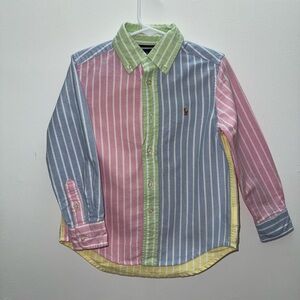4T Polo by Ralph Lauren Boys Striped Button Down - Pink, Blue, Green, Yellow